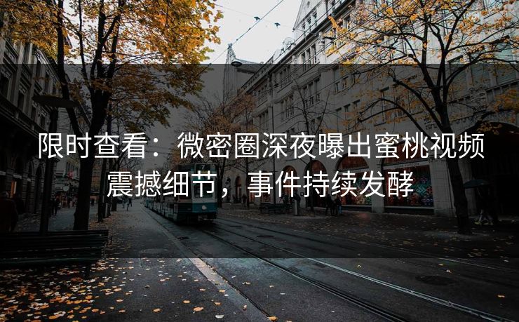 限时查看：微密圈深夜曝出蜜桃视频震撼细节，事件持续发酵