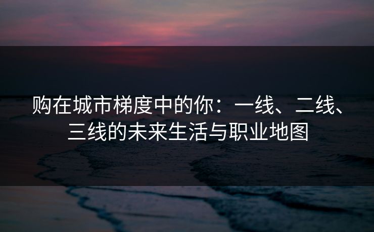 购在城市梯度中的你:一线、二线、三线的未来生活与职业地图 购在城市梯度中的你:一线、二线、三线的未来生活与职业地图